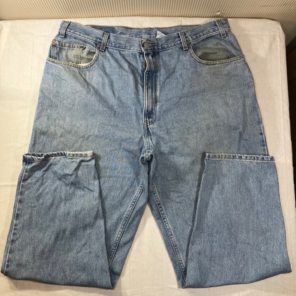Levis 560 Mens Loose Fit Tapered Leg Jeans Light Wash Blue 40x30 Vintage Style